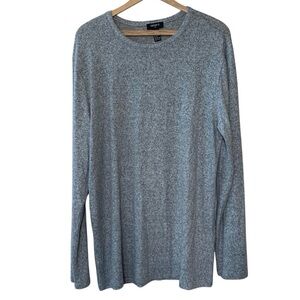 Forever 21 Men Soft Heather Gray Knit Long Sleeve Tee Size XL Crew Neck